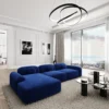 Samtstoff L-Form Sofa Nuvia