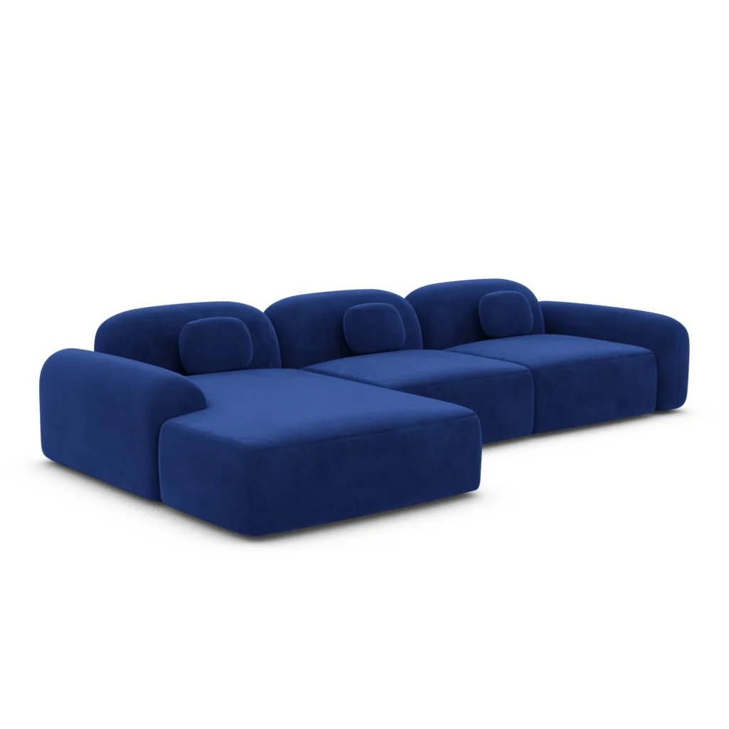 Samtstoff L-Form Sofa Nuvia