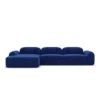 Samtstoff L-Form Sofa Nuvia