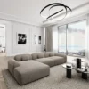 Samtstoff L-Form Sofa Nuvia
