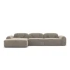 Samtstoff L-Form Sofa Nuvia