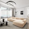 Samtstoff L-Form Sofa Nuvia