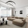 Samtstoff L-Form Sofa Nuvia
