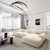 Samtstoff L-Form Sofa Nuvia