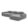 Samtstoff L-Form Sofa Nuvia