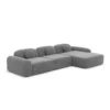 Samtstoff L-Form Sofa Nuvia