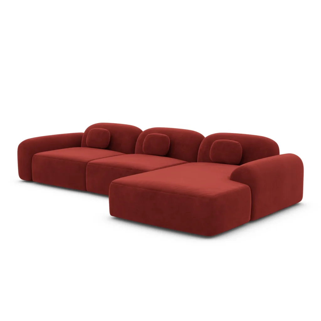 Samtstoff L-Form Sofa Nuvia