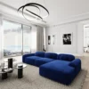 Samtstoff L-Form Sofa Nuvia