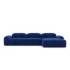 Samtstoff L-Form Sofa Nuvia