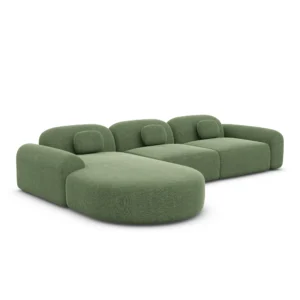 Strukturstoff L-Form Rund Sofa Nuvia