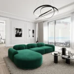Samtstoff L-Form Rund Sofa Nuvia