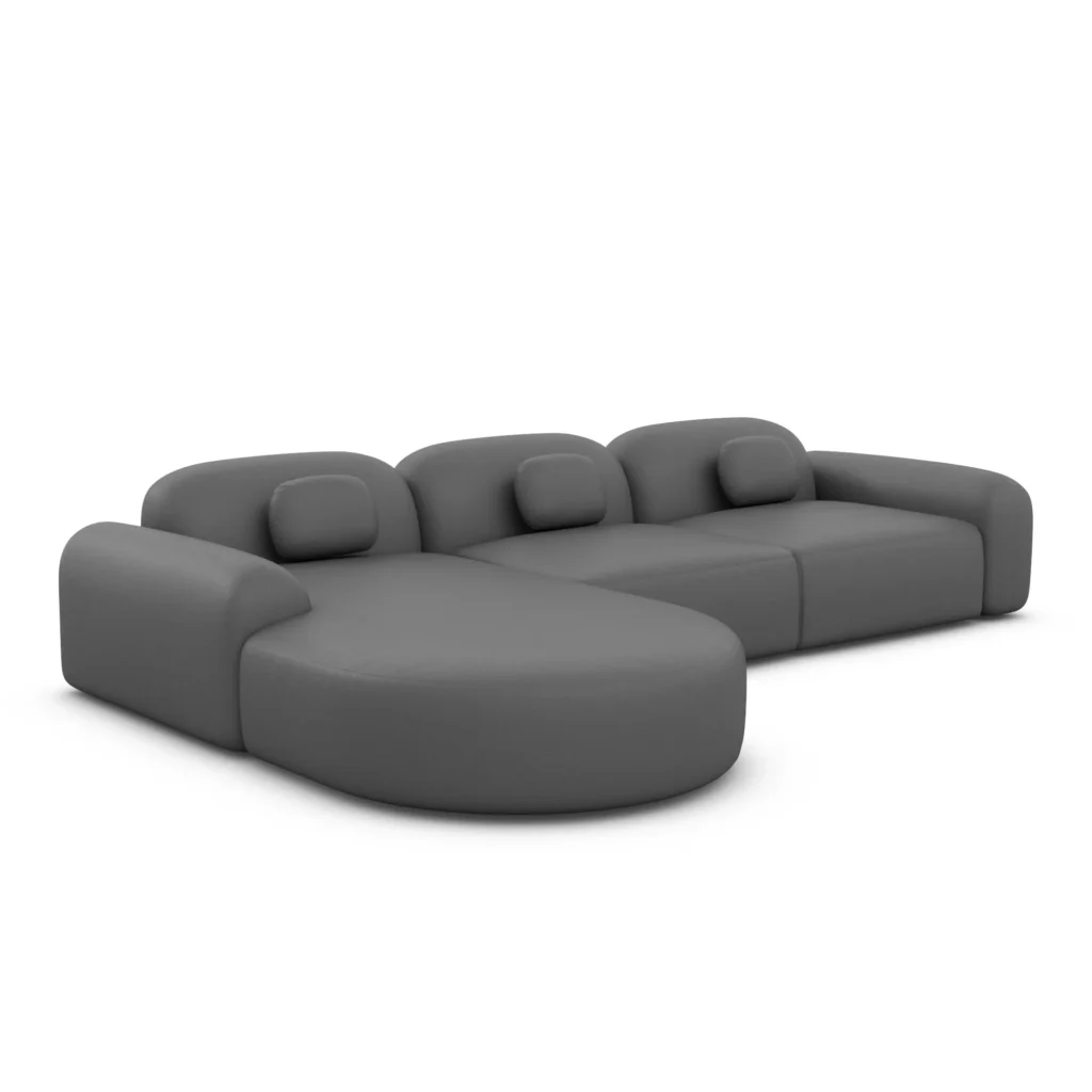 Kunstleder L-Form Rund Sofa Nuvia
