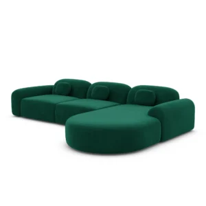 Samtstoff L-Form Rund Sofa Nuvia