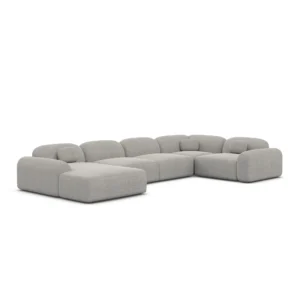 Strukturstoff U-Form XL Wohnlandschaft Nuvia
