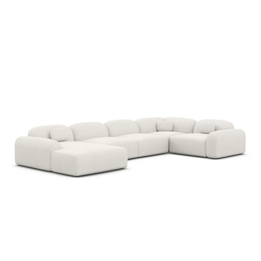 Strukturstoff U-Form XL Wohnlandschaft Nuvia