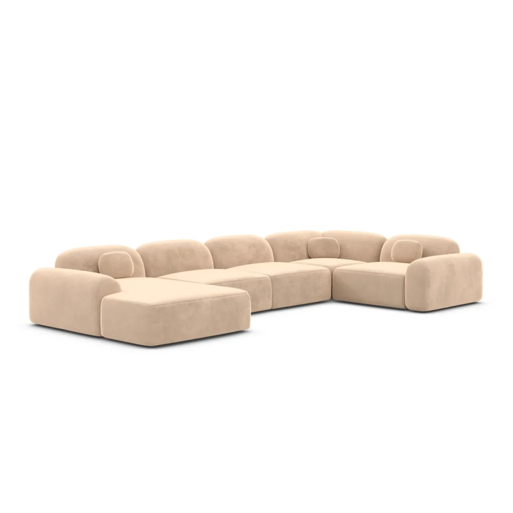 Samtstoff U-Form XL Wohnlandschaft Nuvia