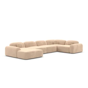 Samtstoff U-Form XL Wohnlandschaft Nuvia