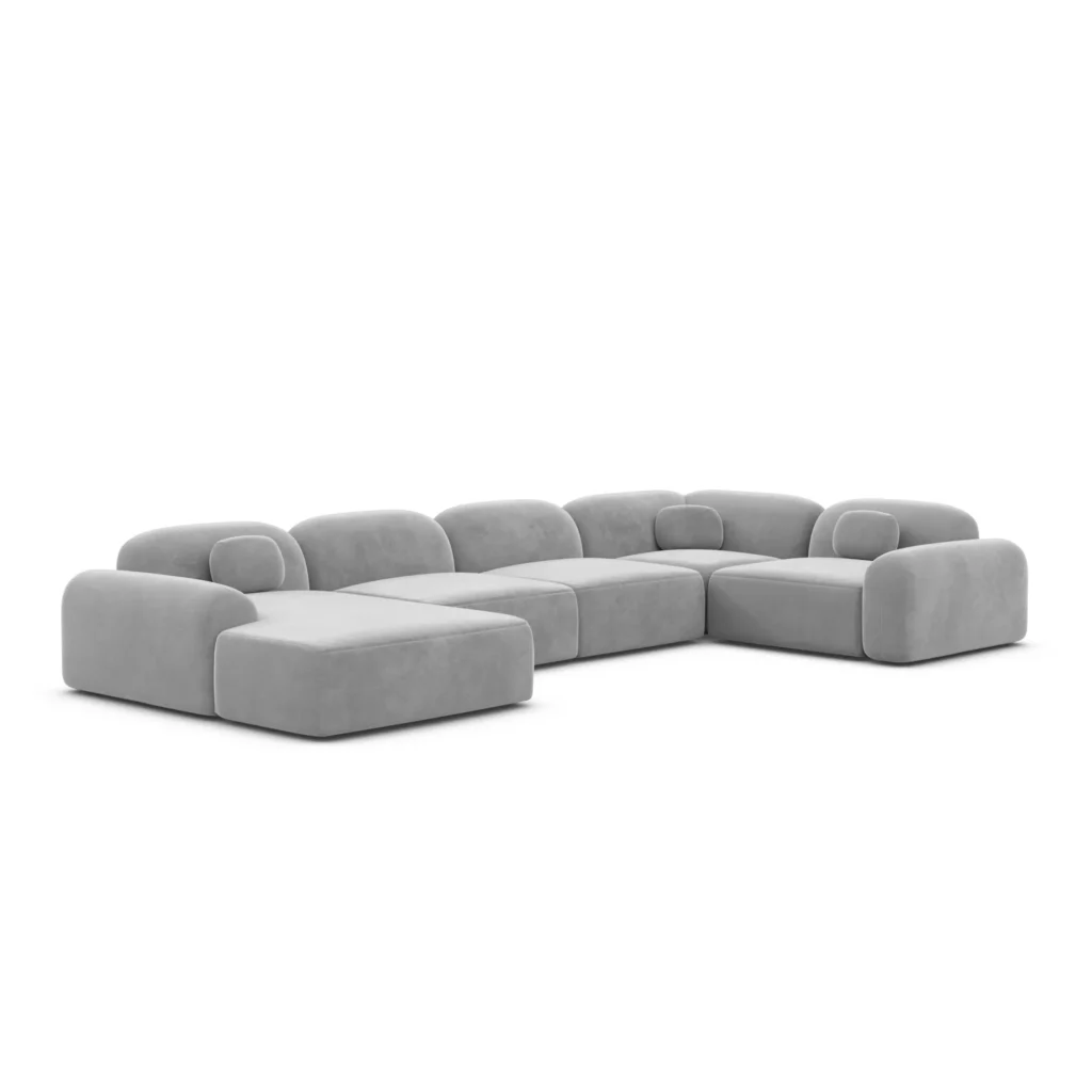 Samtstoff U-Form XL Wohnlandschaft Nuvia