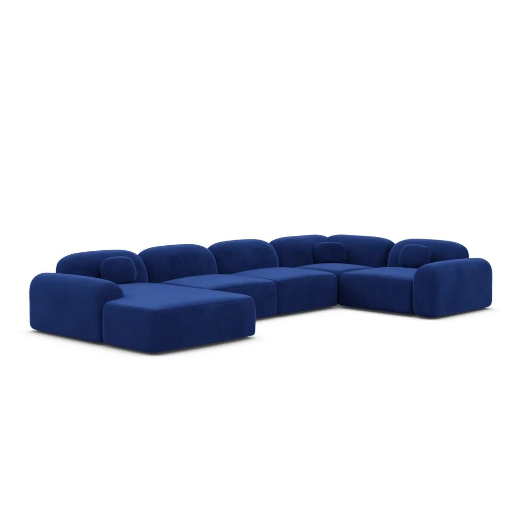 Samtstoff U-Form XL Wohnlandschaft Nuvia