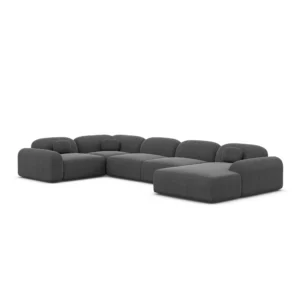 Strukturstoff U-Form XL Wohnlandschaft Nuvia