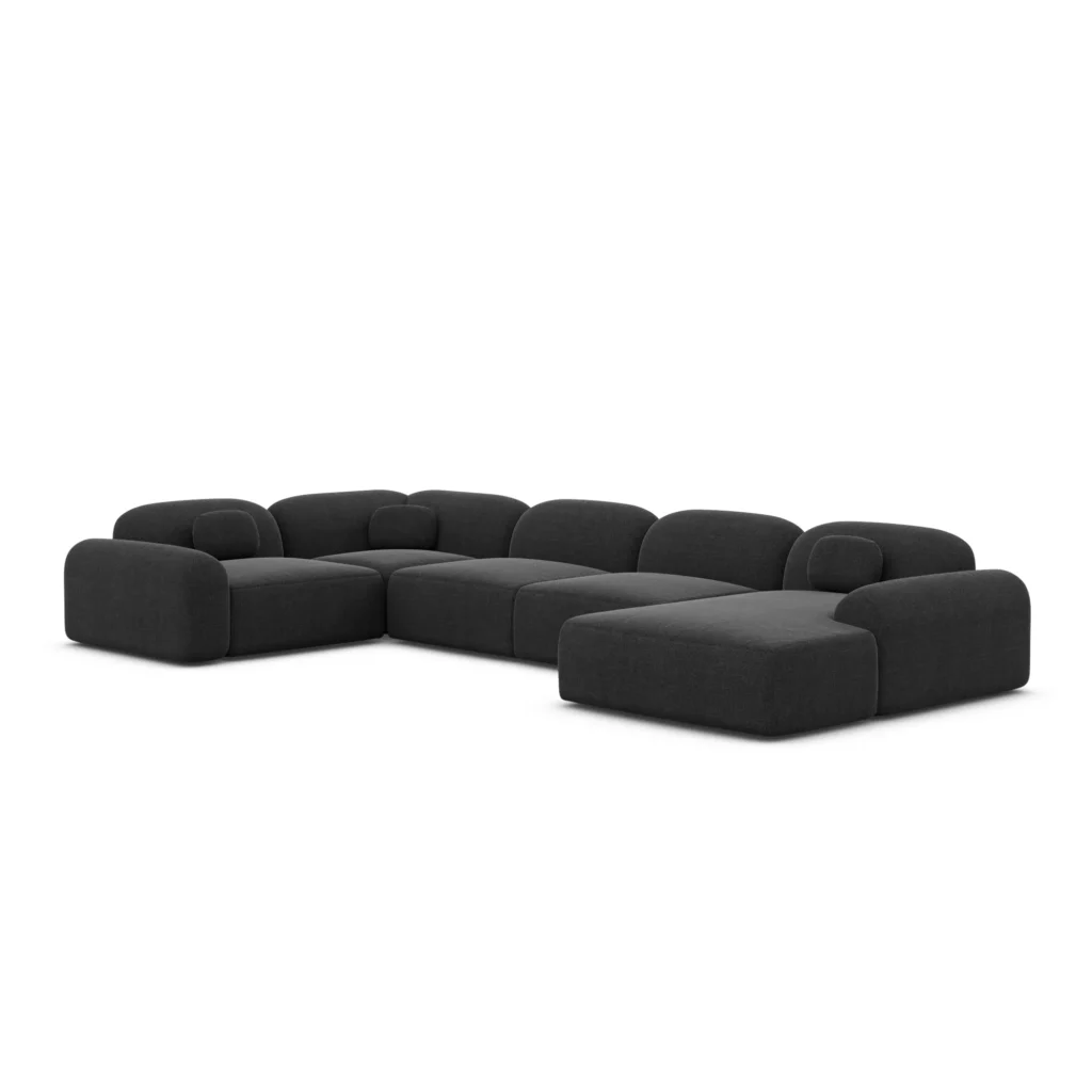 Strukturstoff U-Form XL Wohnlandschaft Nuvia