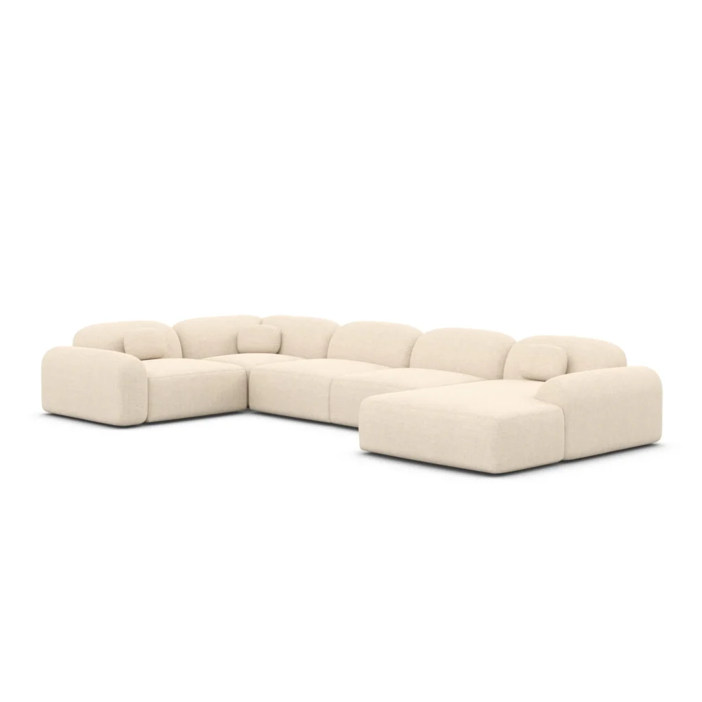 Strukturstoff U-Form XL Wohnlandschaft Nuvia