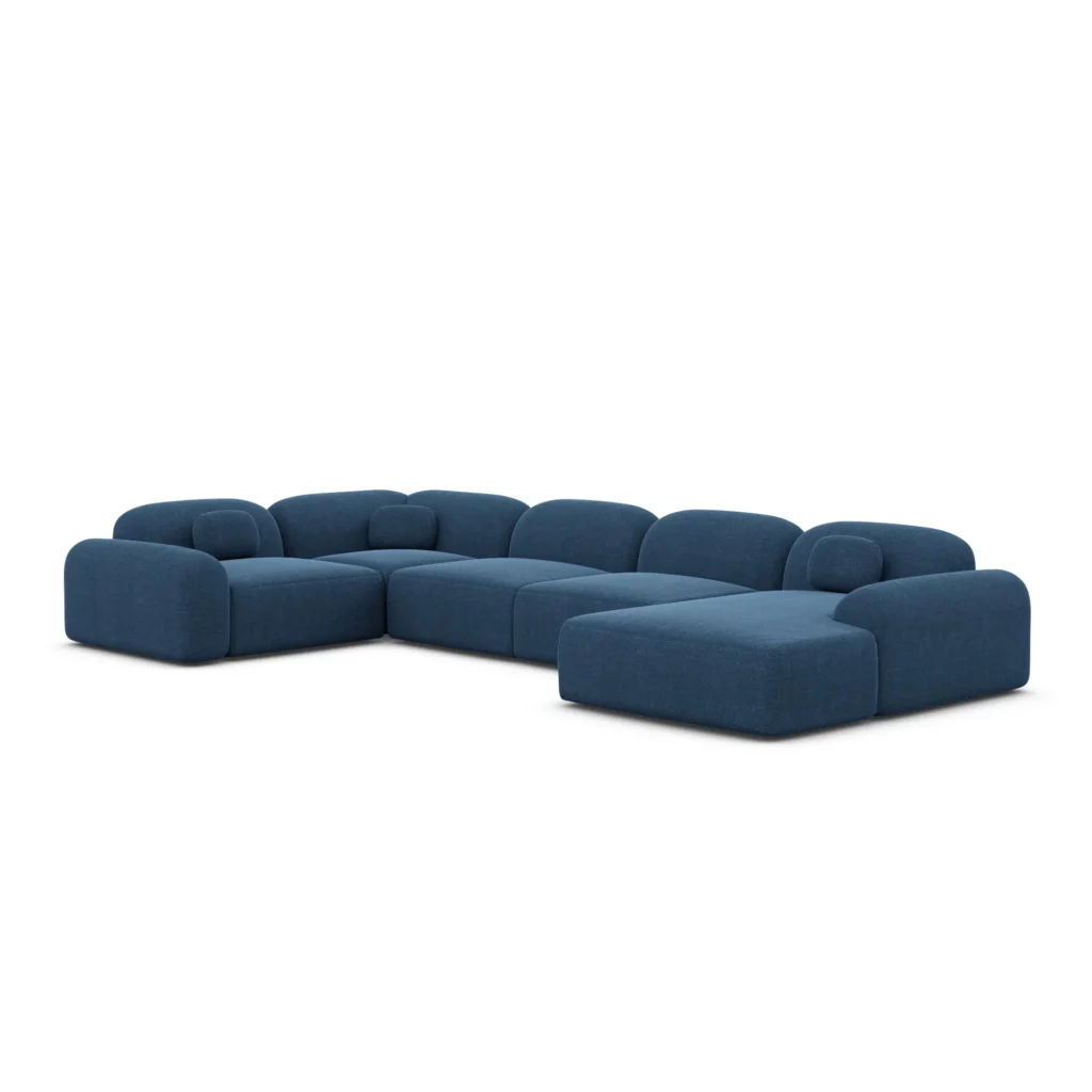 Strukturstoff U-Form XL Wohnlandschaft Nuvia