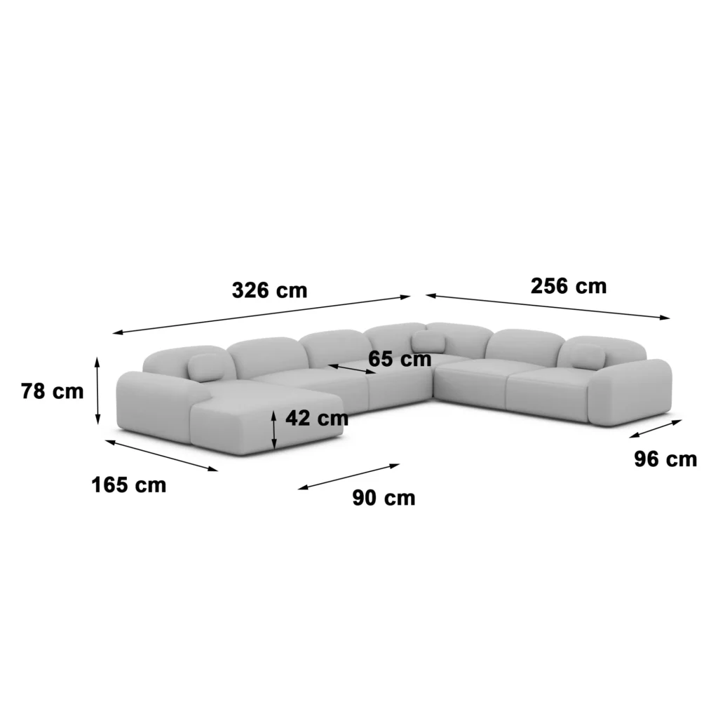 Bouclé U-Form XXL Wohnlandschaft Nuvia
