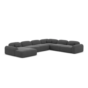 Strukturstoff U-Form XXL Wohnlandschaft Nuvia