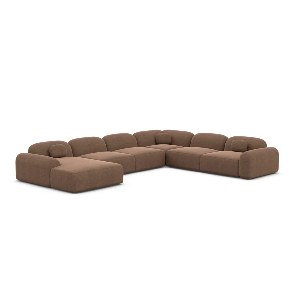 Strukturstoff U-Form XXL Wohnlandschaft Nuvia