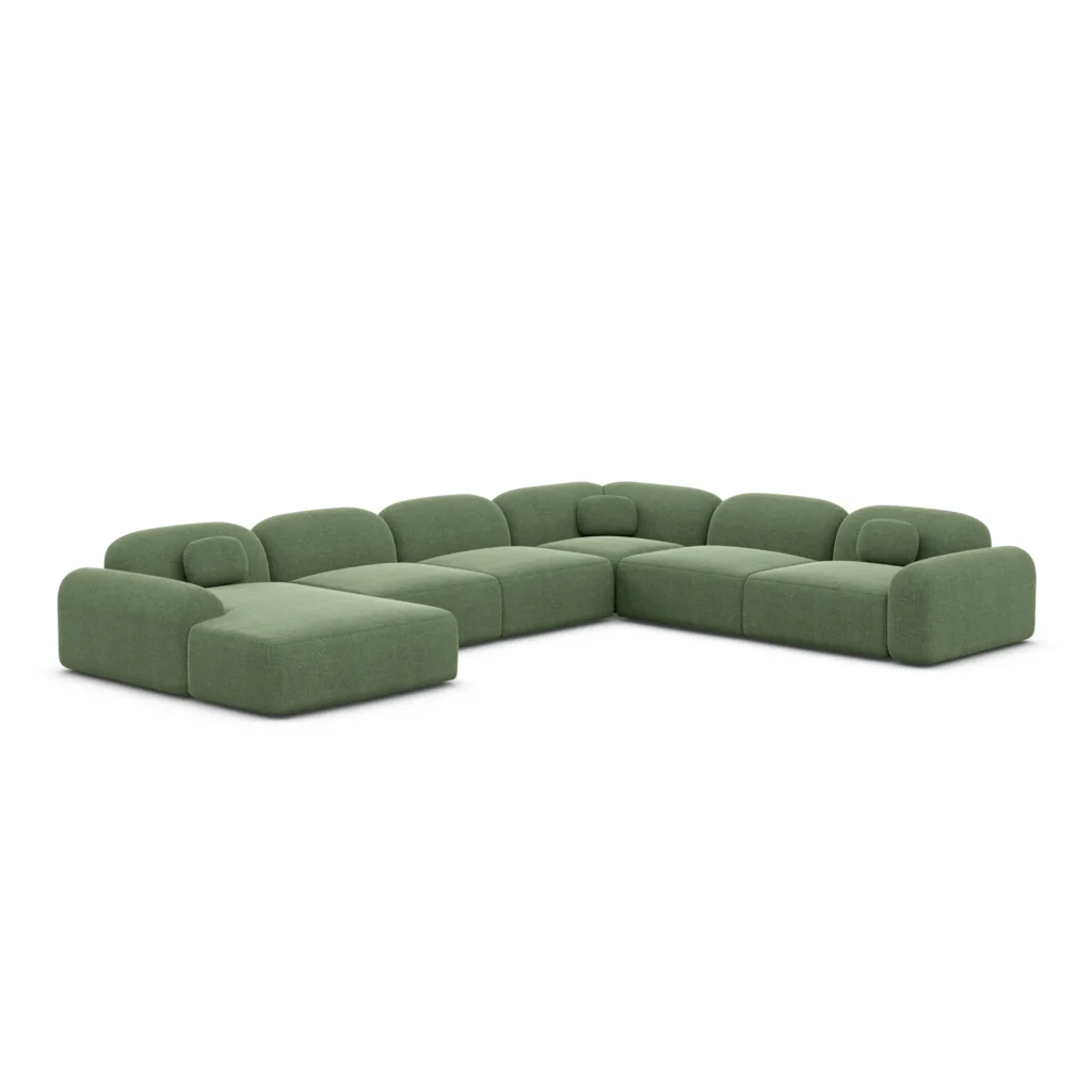 Strukturstoff U-Form XXL Wohnlandschaft Nuvia