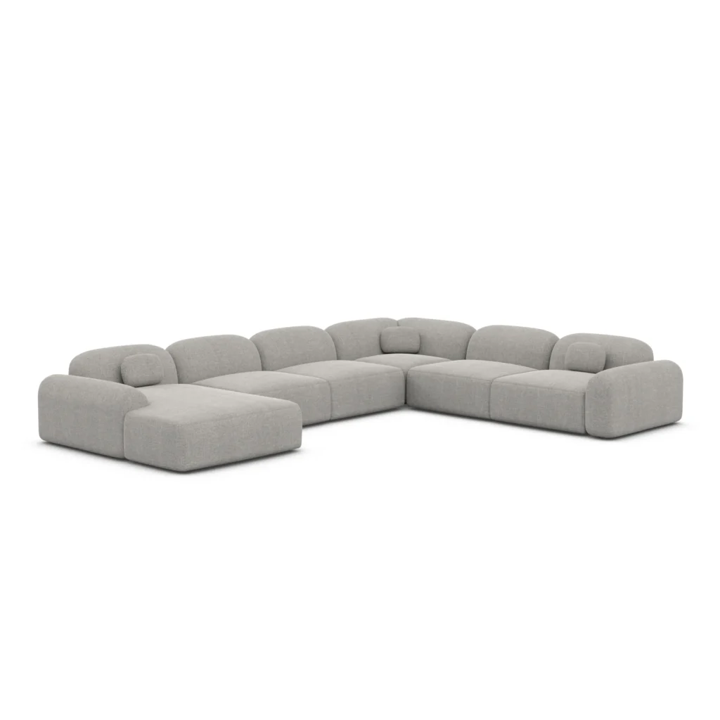 Strukturstoff U-Form XXL Wohnlandschaft Nuvia