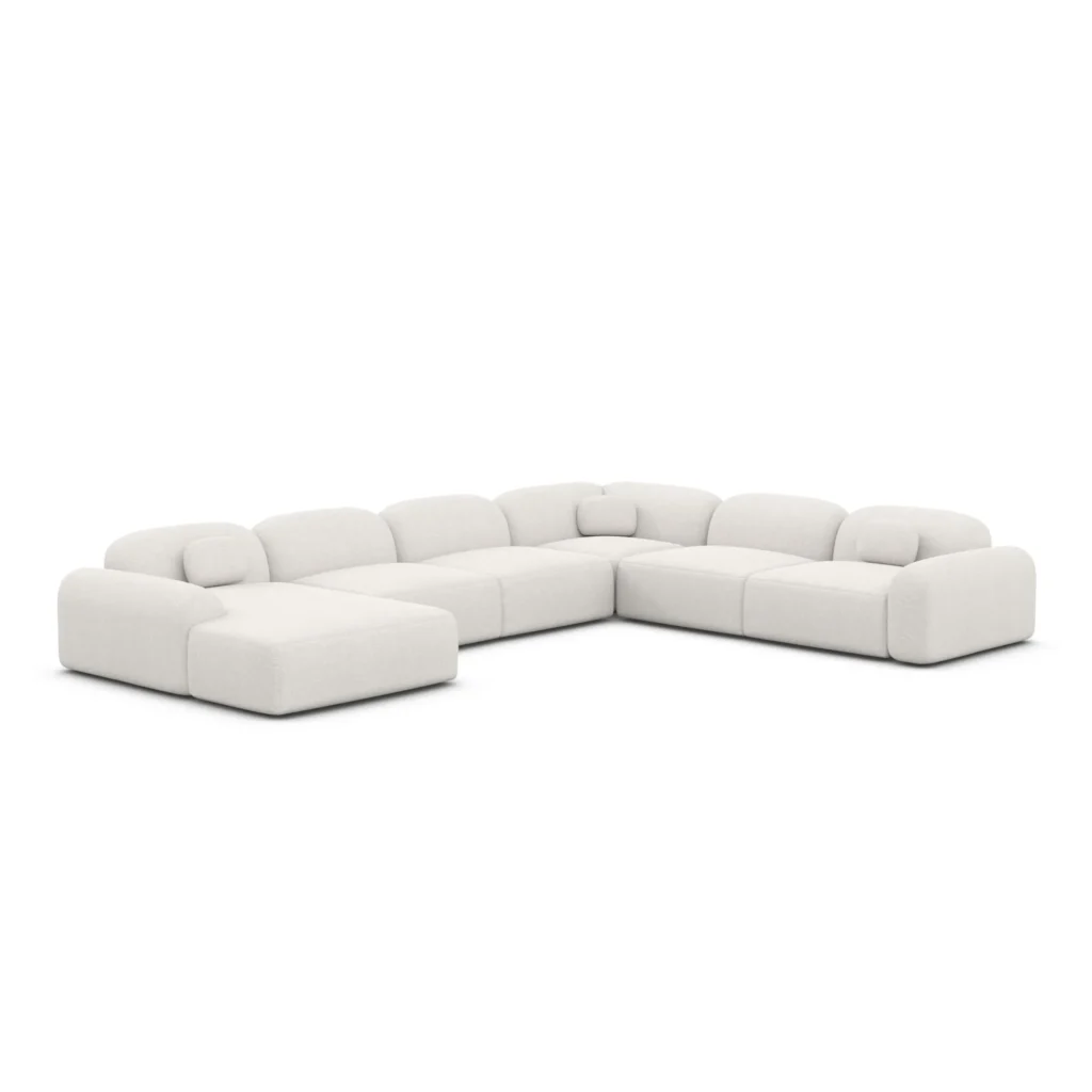 Strukturstoff U-Form XXL Wohnlandschaft Nuvia