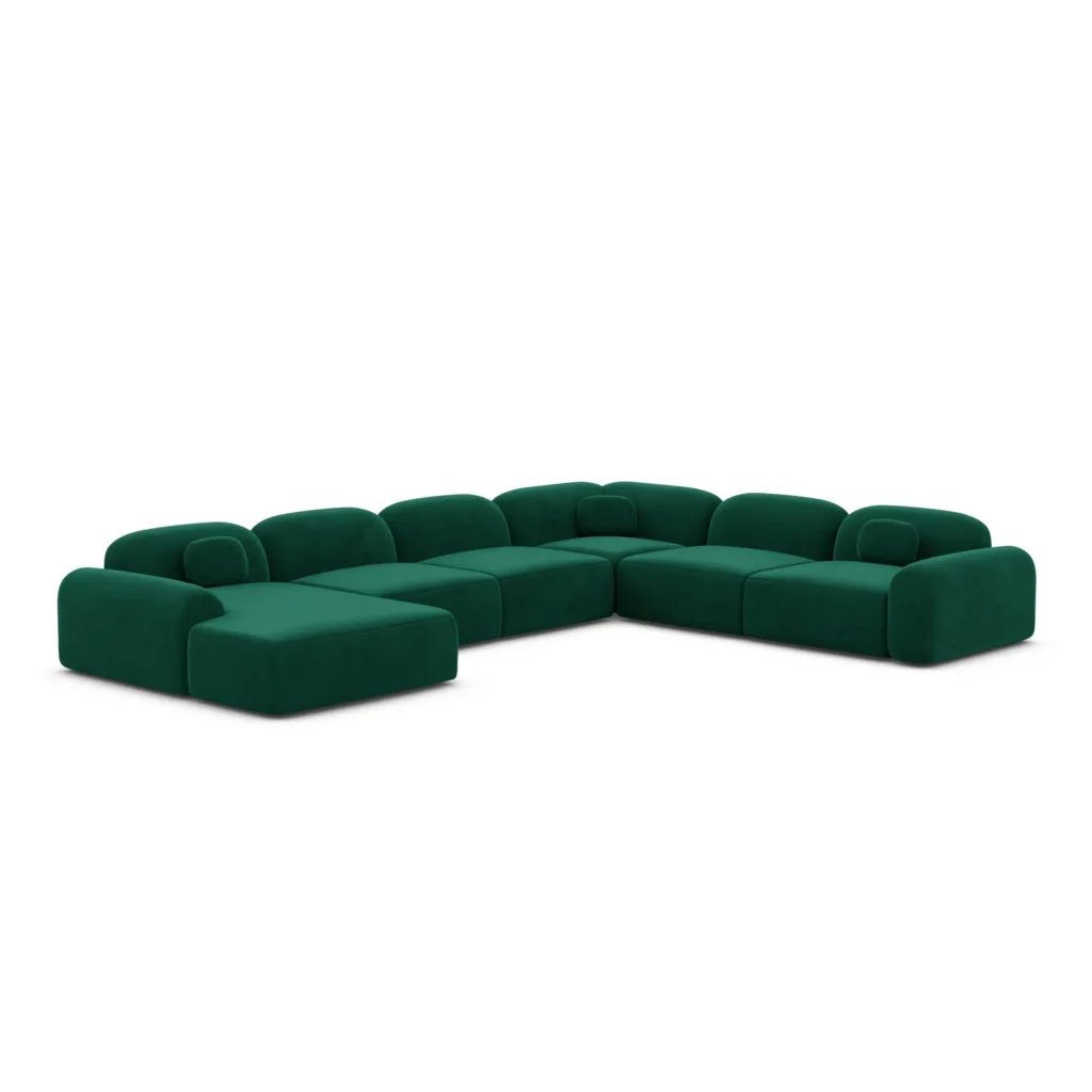 Samtstoff U-Form XXL Wohnlandschaft Nuvia