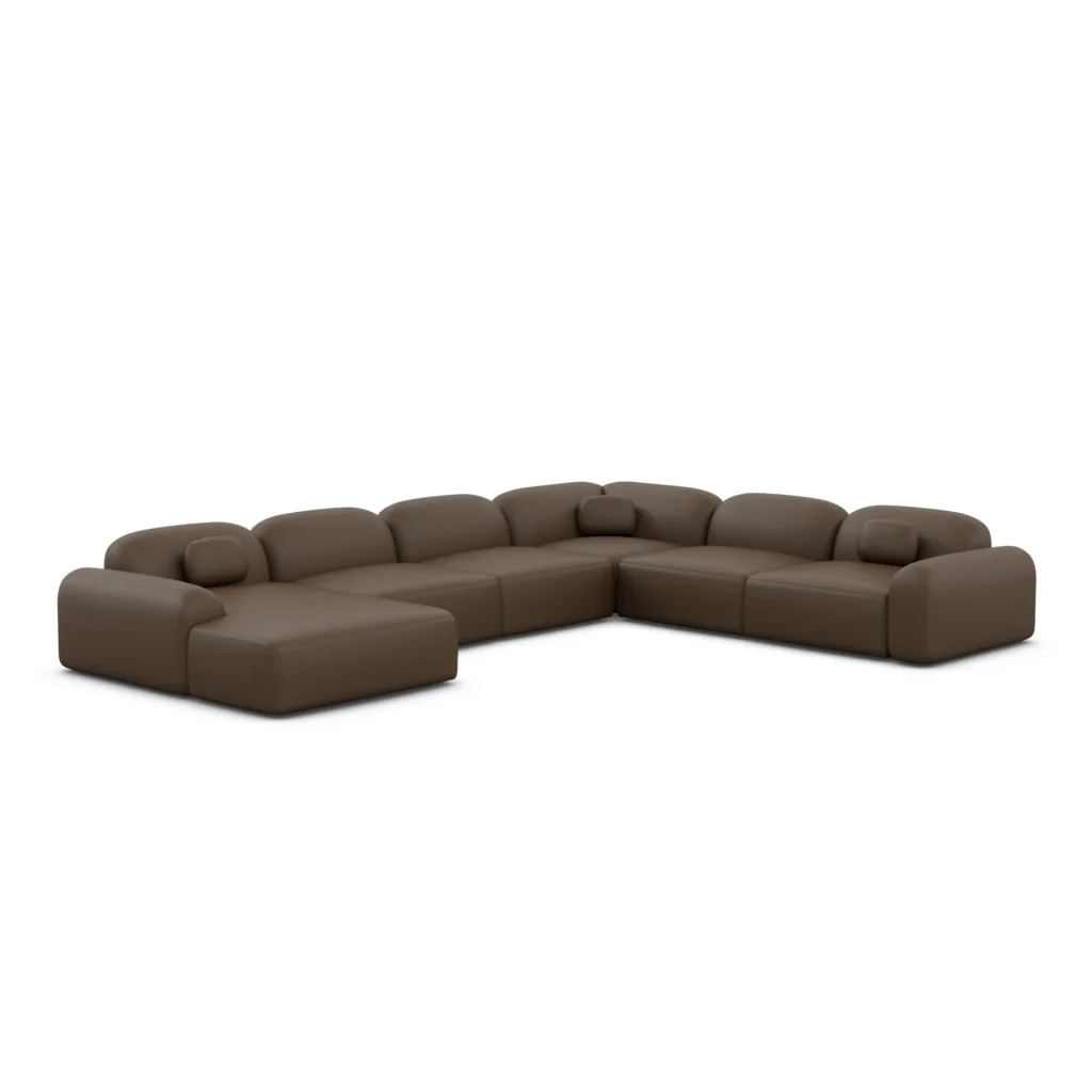 Echtleder U-Form XXL Wohnlandschaft Nuvia