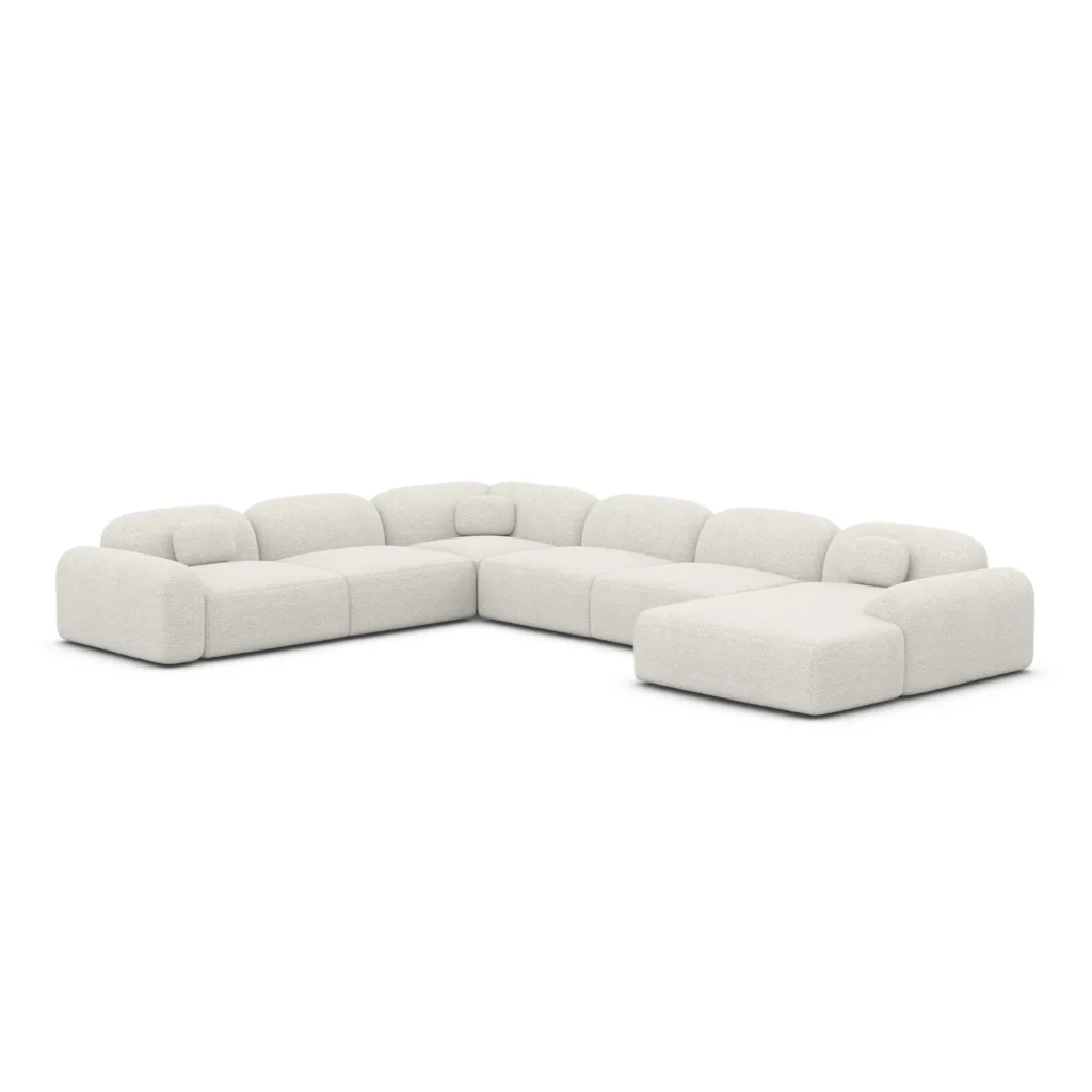 Bouclé U-Form XXL Wohnlandschaft Nuvia