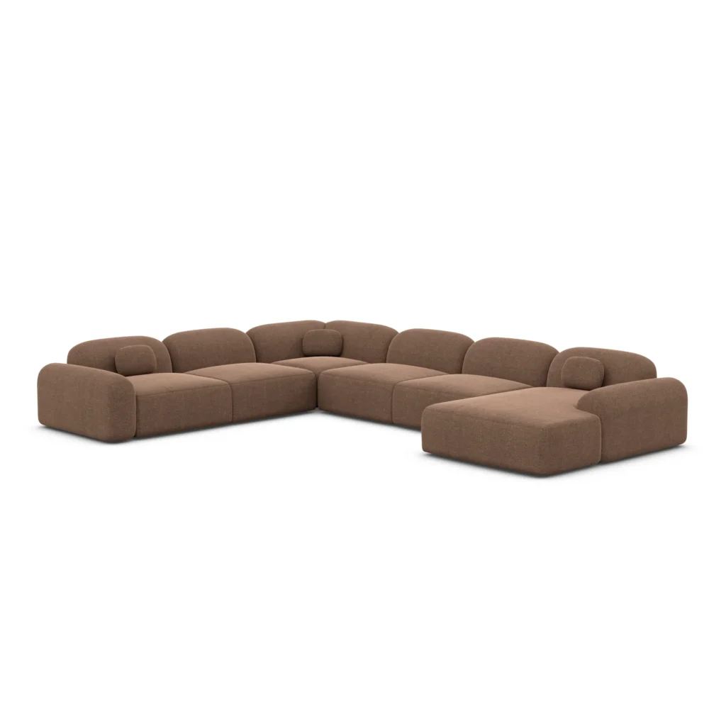 Strukturstoff U-Form XXL Wohnlandschaft Nuvia