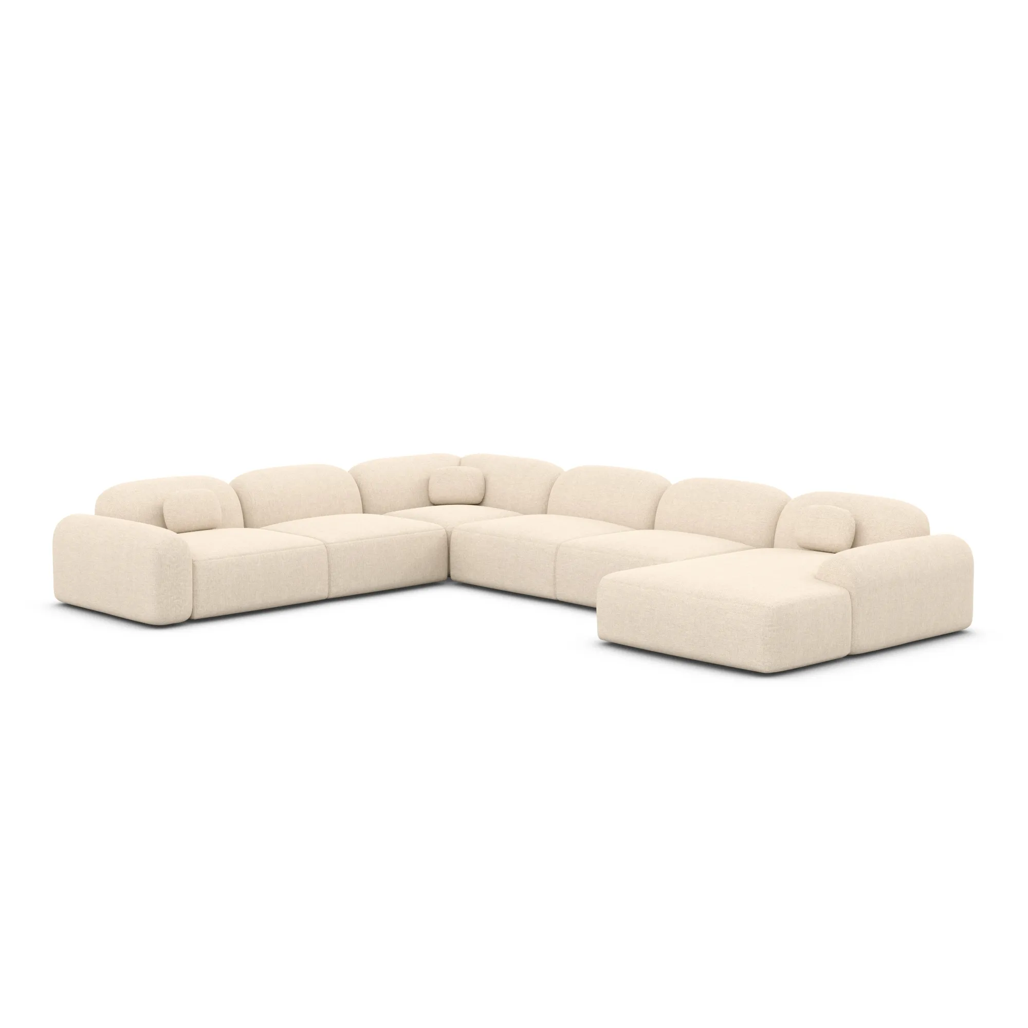 Strukturstoff U-Form XXL Wohnlandschaft Nuvia