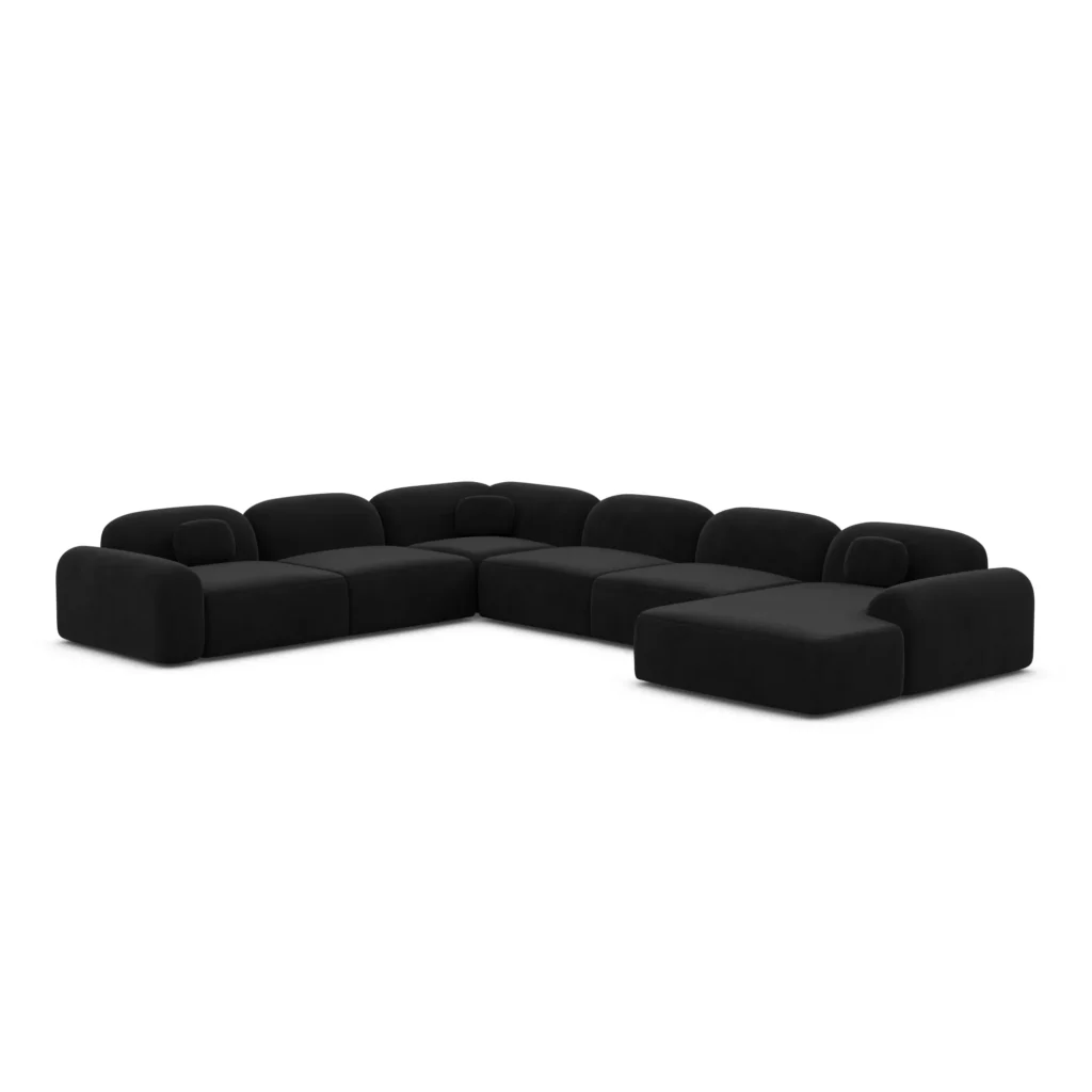 Samtstoff U-Form XXL Wohnlandschaft Nuvia