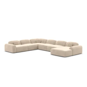 Samtstoff U-Form XXL Wohnlandschaft Nuvia