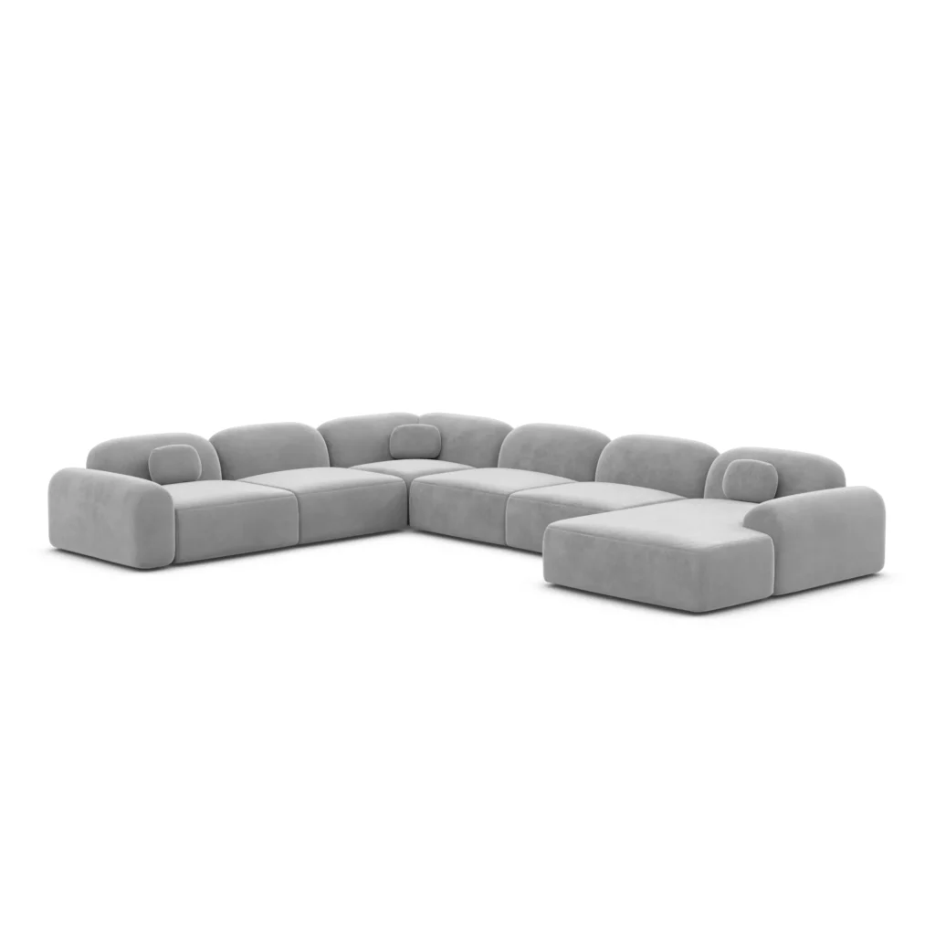 Samtstoff U-Form XXL Wohnlandschaft Nuvia