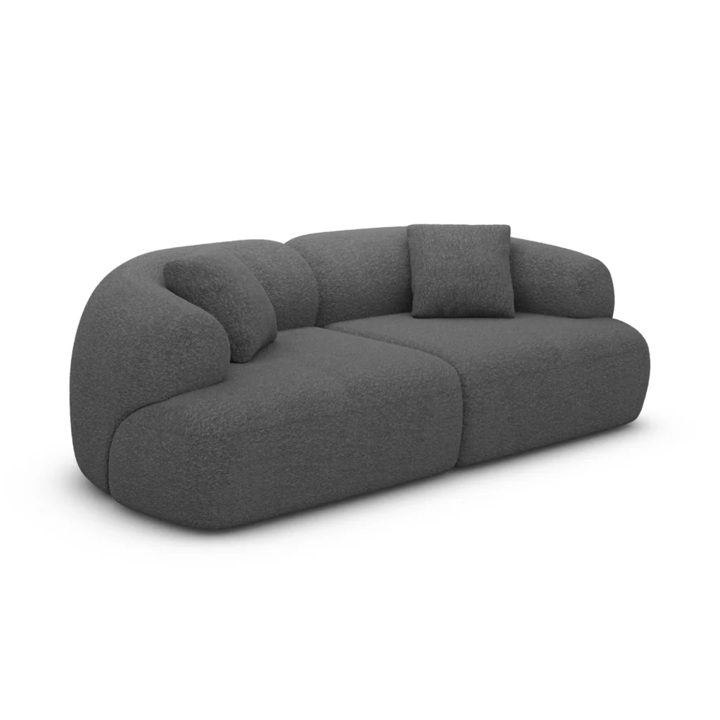Bouclé 2-Sitzer Couch Poliva