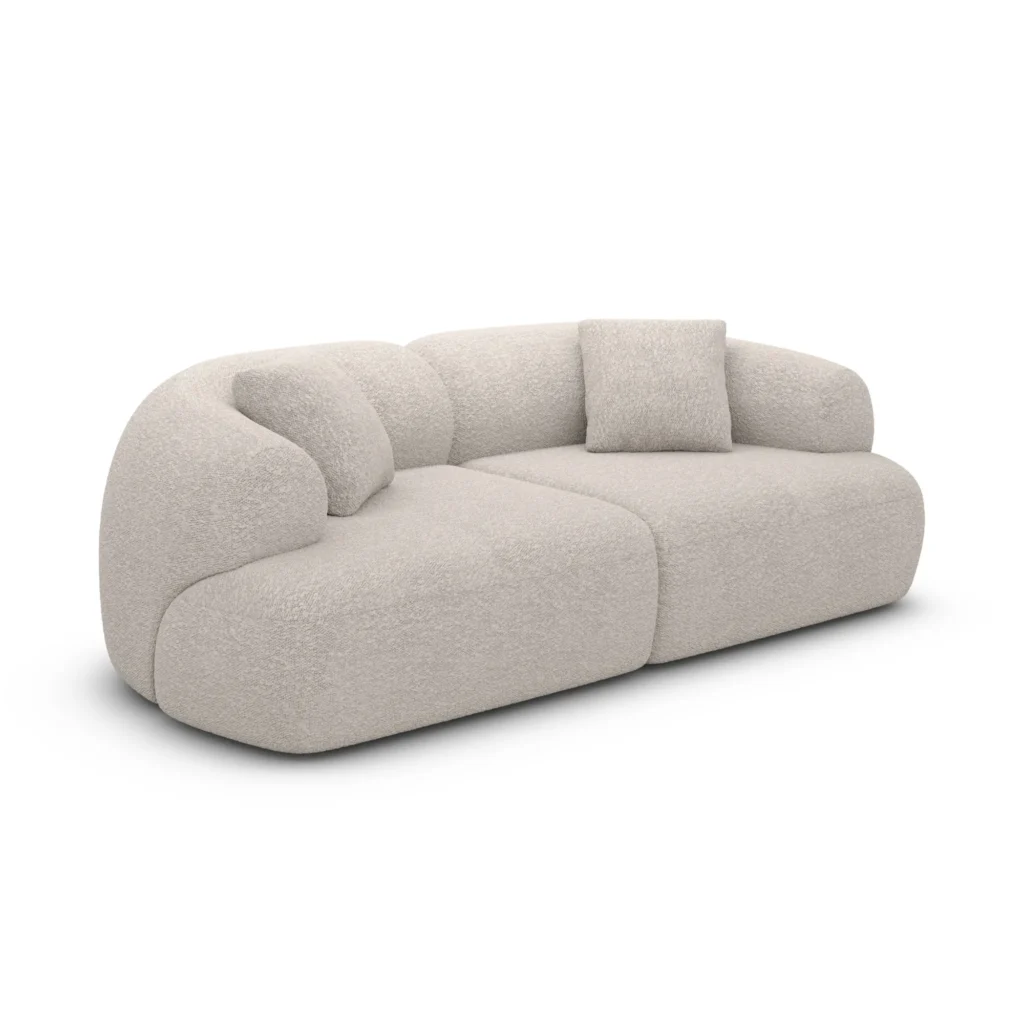 Bouclé 2-Sitzer Couch Poliva