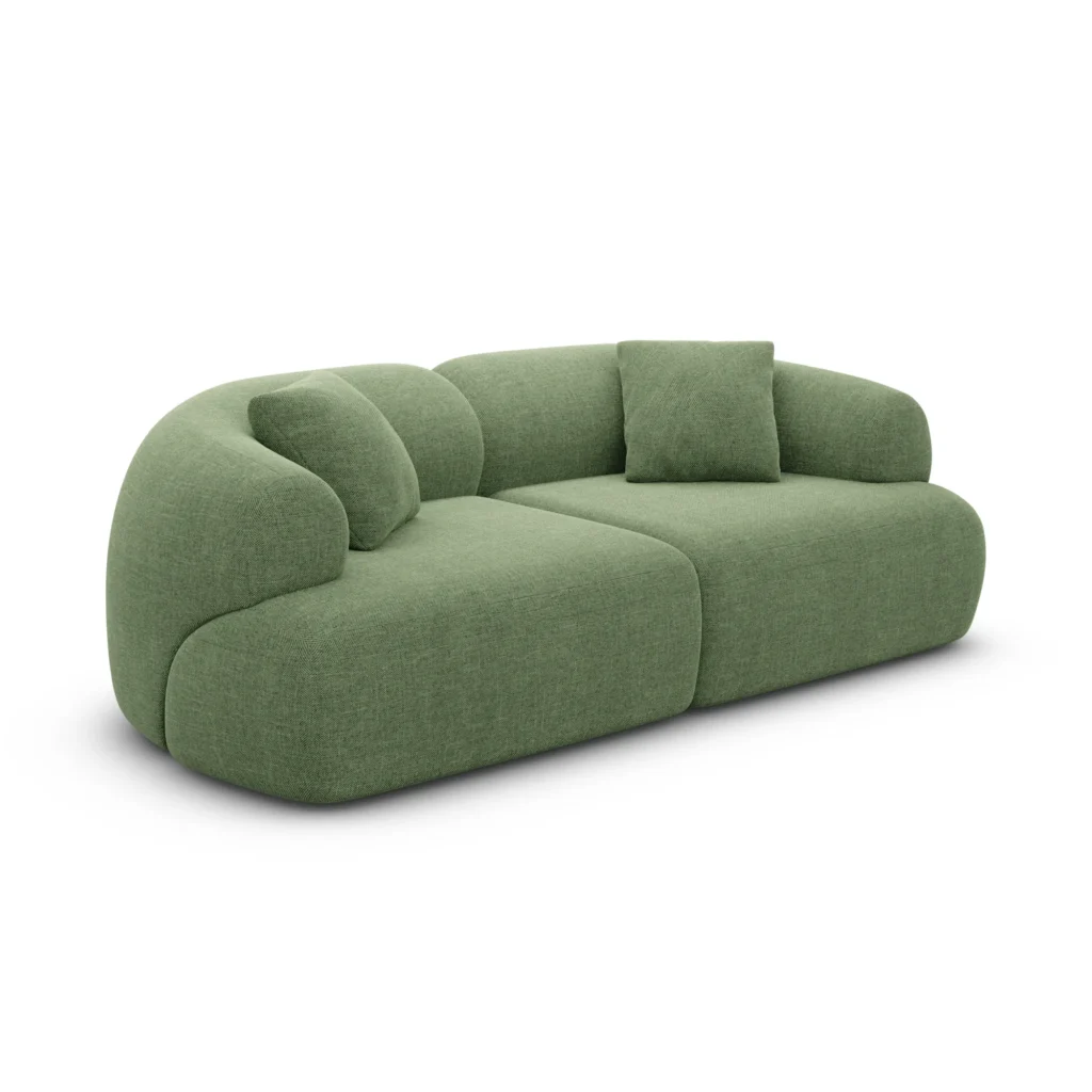 Strukturstoff 2-Sitzer Couch Poliva