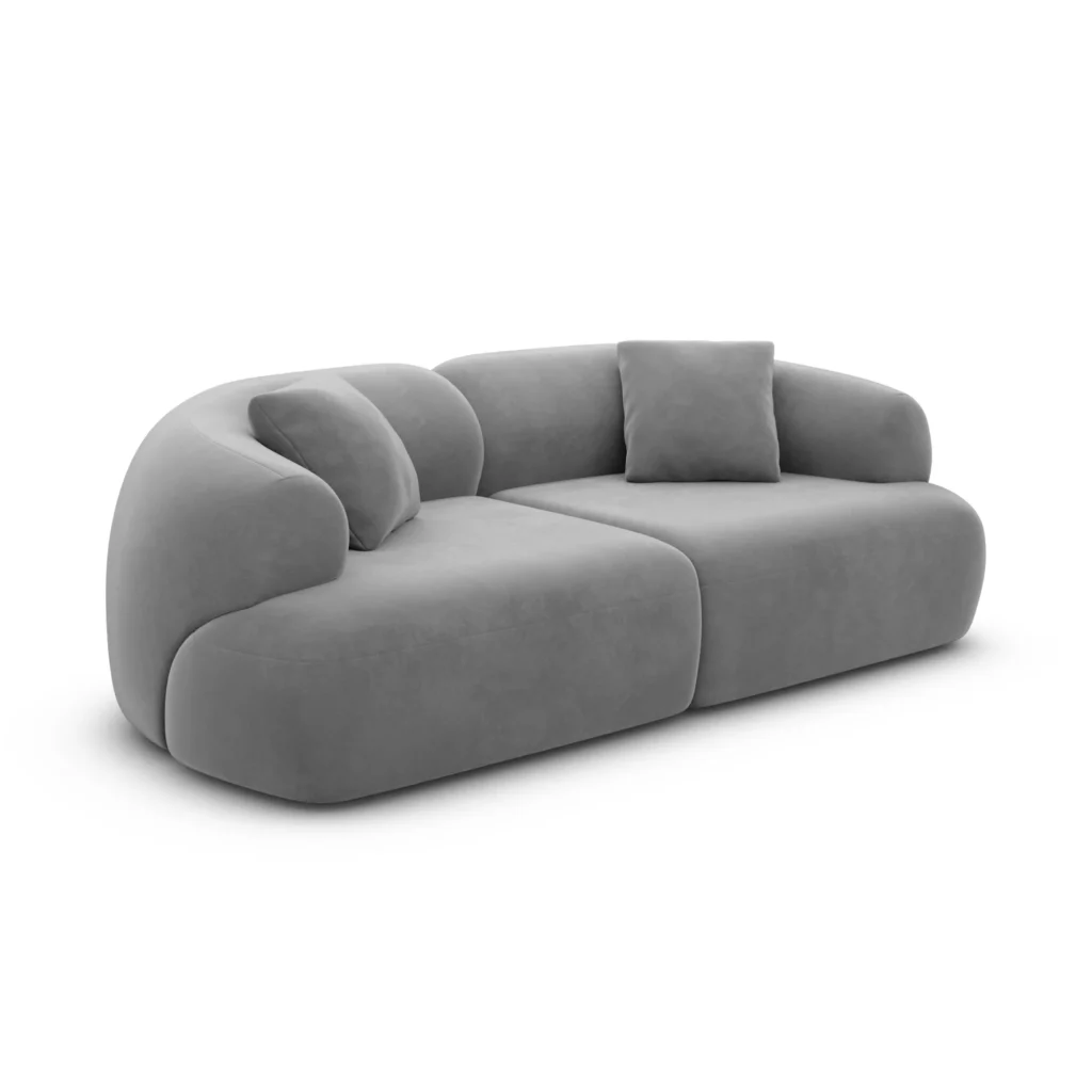 Samtstoff 2-Sitzer Couch Poliva
