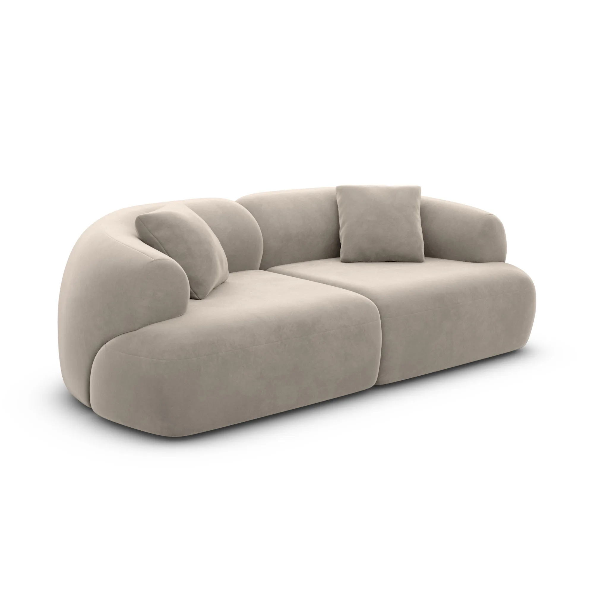 Samtstoff 2-Sitzer Couch Poliva