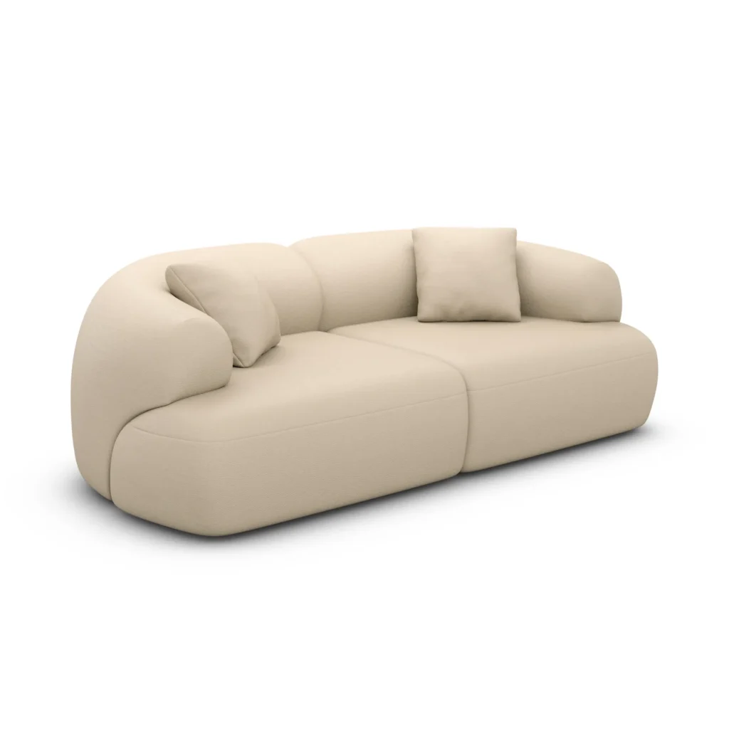 Echtleder 2-Sitzer Couch Poliva