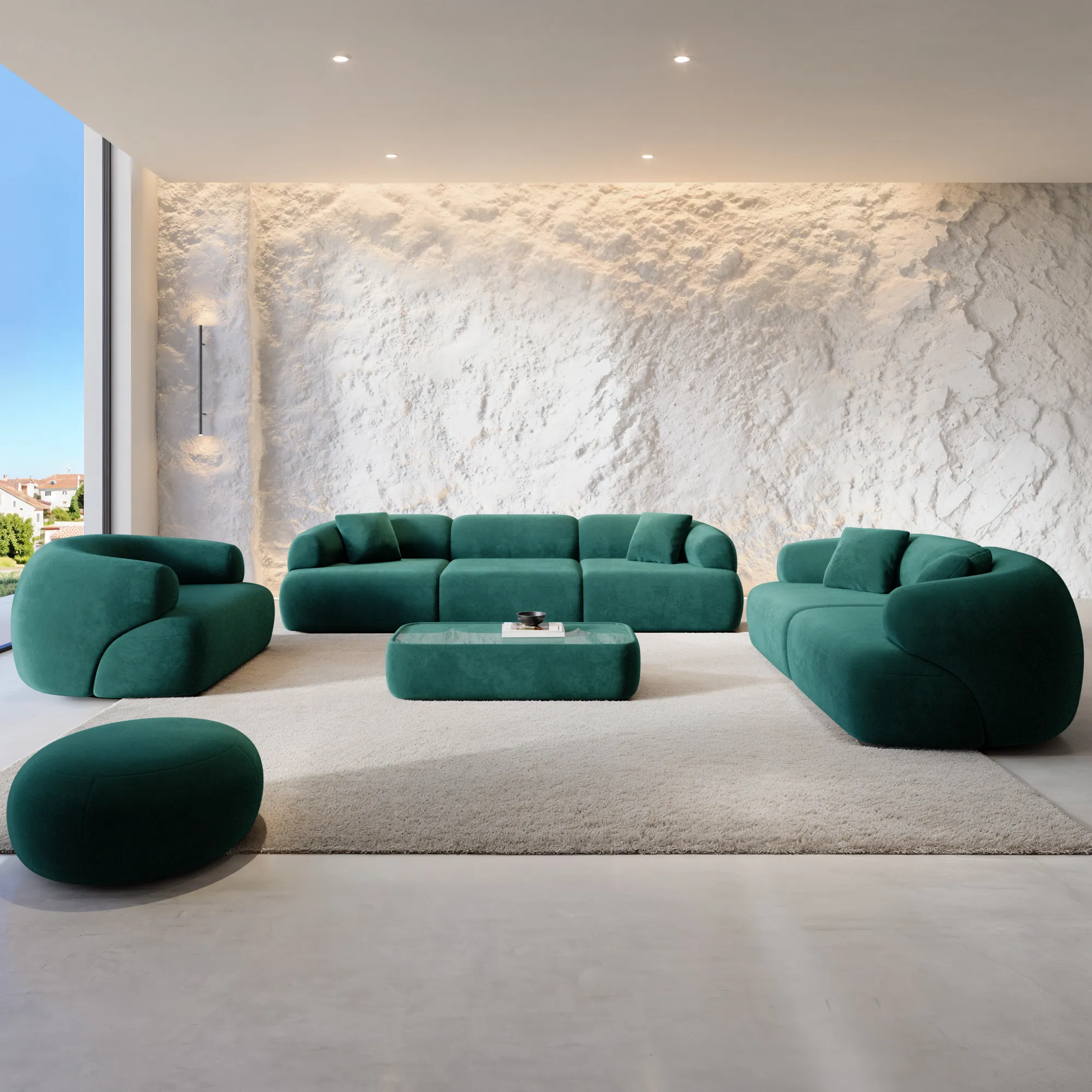 Samtstoff 3-Sitzer Couch Poliva – Bild 40