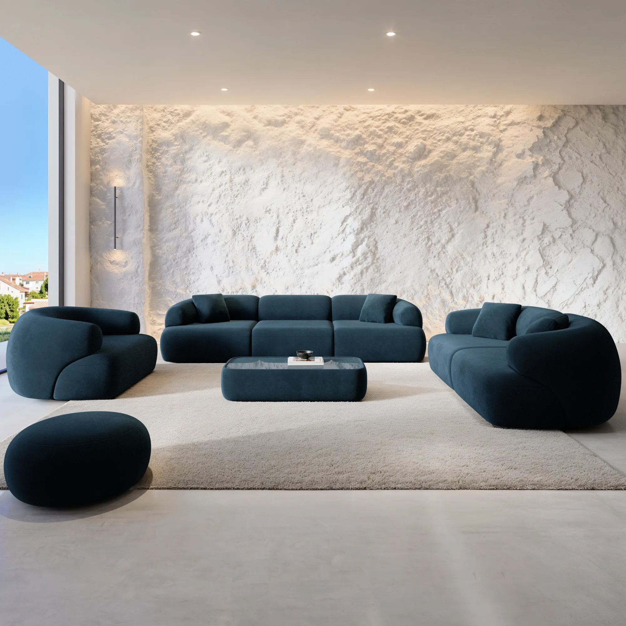 Samtstoff 3-Sitzer Couch Poliva – Bild 42