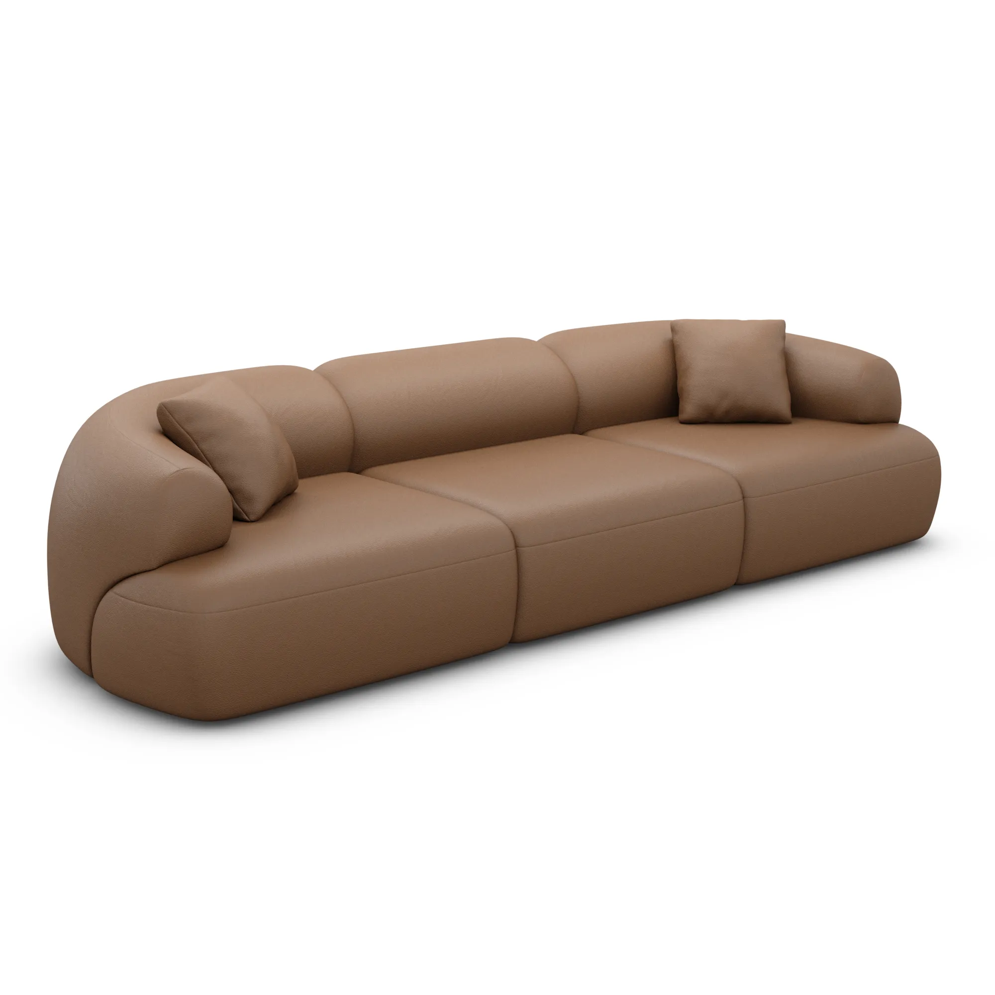 Echtleder 3-Sitzer Couch Poliva – Bild 4